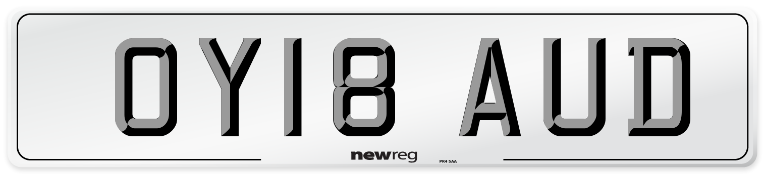 OY18 AUD Number Plate from New Reg